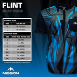 Mission Darts Flint Dart Shirt – Kragenlos – Leicht – Schwarz & Blau – Jugendliche