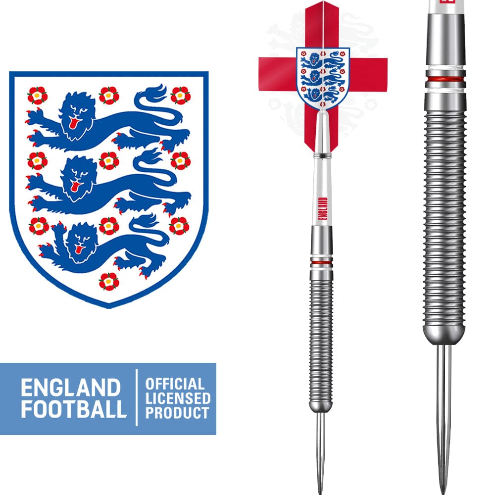 England Football Darts – Steel Tip Tungsten – Offizielles Lizenzprodukt – Logo – 24 g