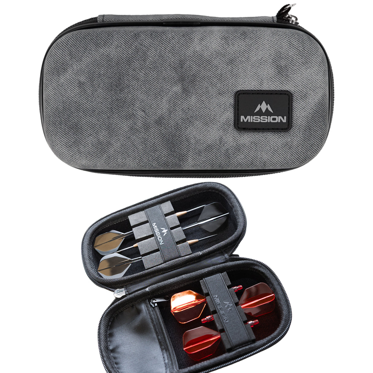 Mission Force 90 Dart Case - EVA Formgepresstes Wallet - Limitierte Auflage - Slim - Grau Denim
