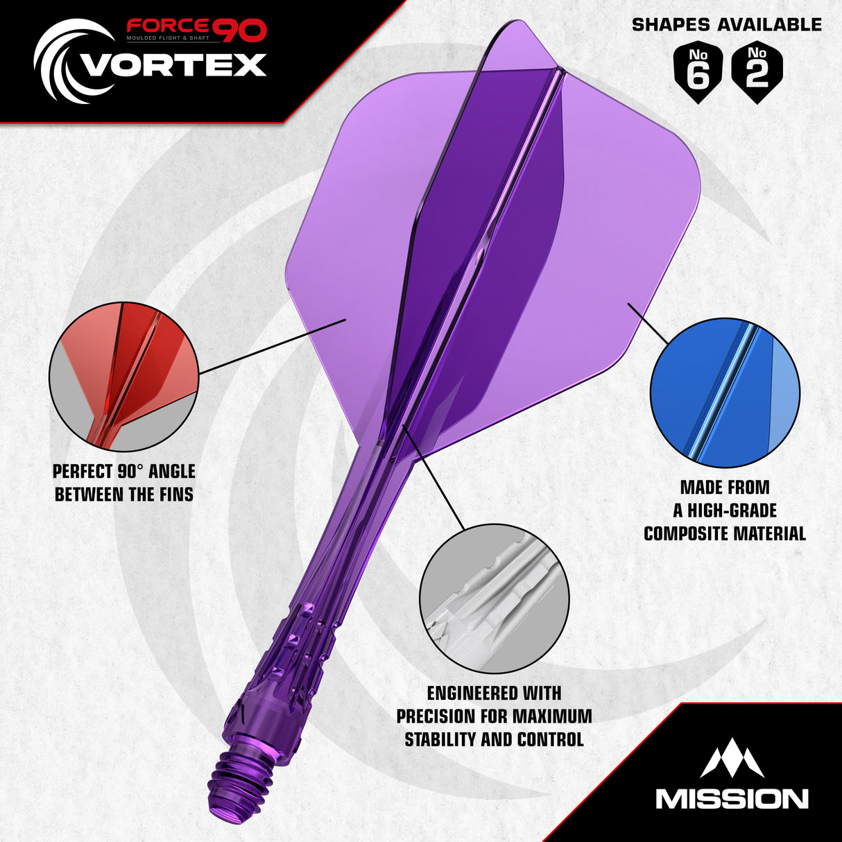 Mission Force 90 Vortex - Formgepresster Flight & Schaft - Standard Nr6