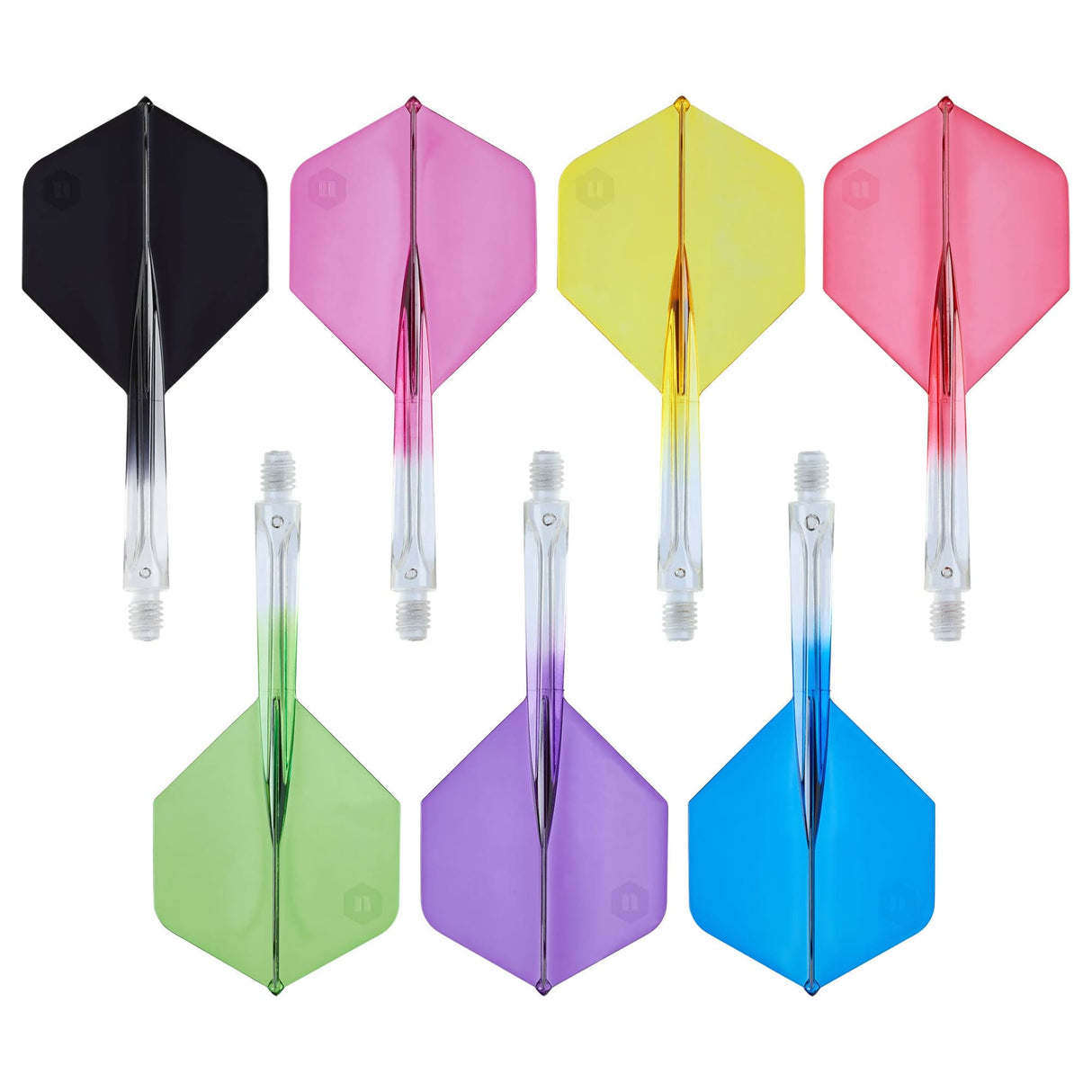 Unicorn Forge Zwei Farben Flights - Integriertes Flight- und Schaftsystem - Plus Std - Mittel