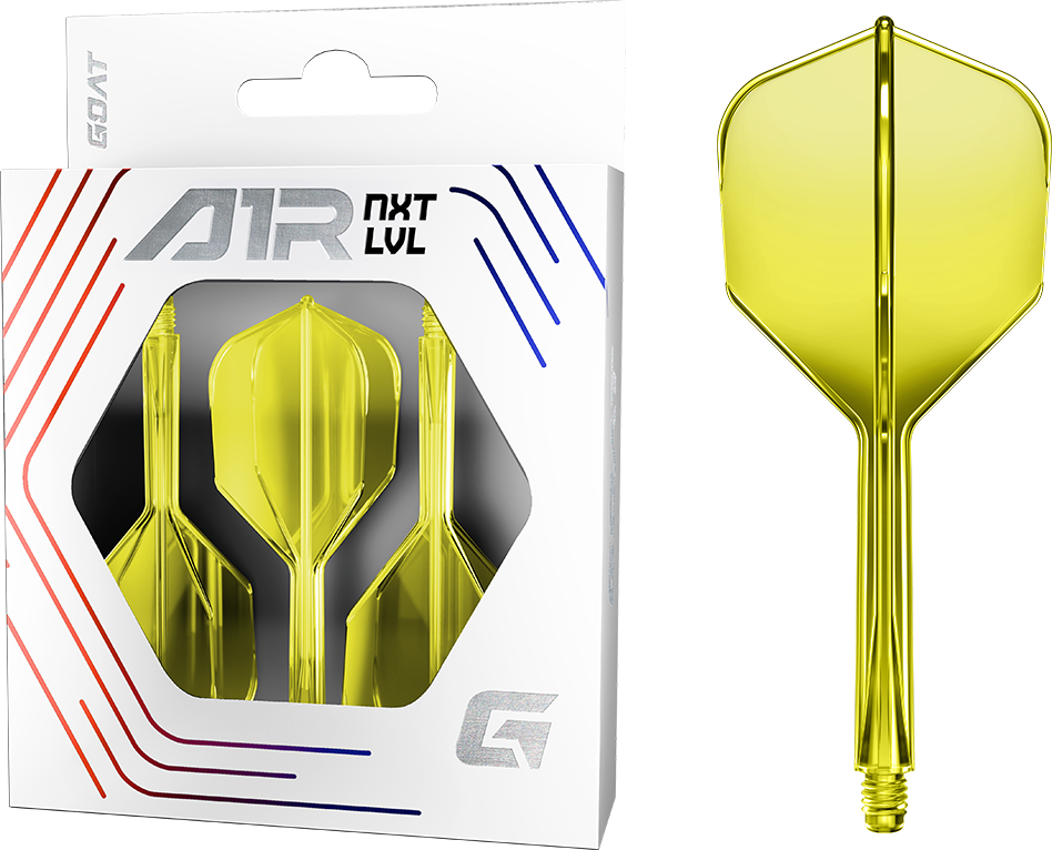 Goat A1R Dart Flights - Formgepresstes Flight & Schaft System - Standard No6 - Gelb