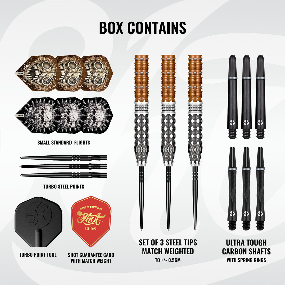 Shot Gnarly Darts - Stahlspitze - 95% Tungsten - Gnasha