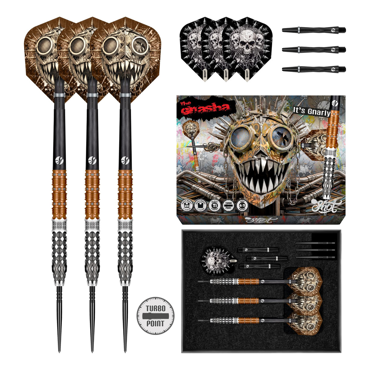 Shot Gnarly Darts - Stahlspitze - 95% Tungsten - Gnasha