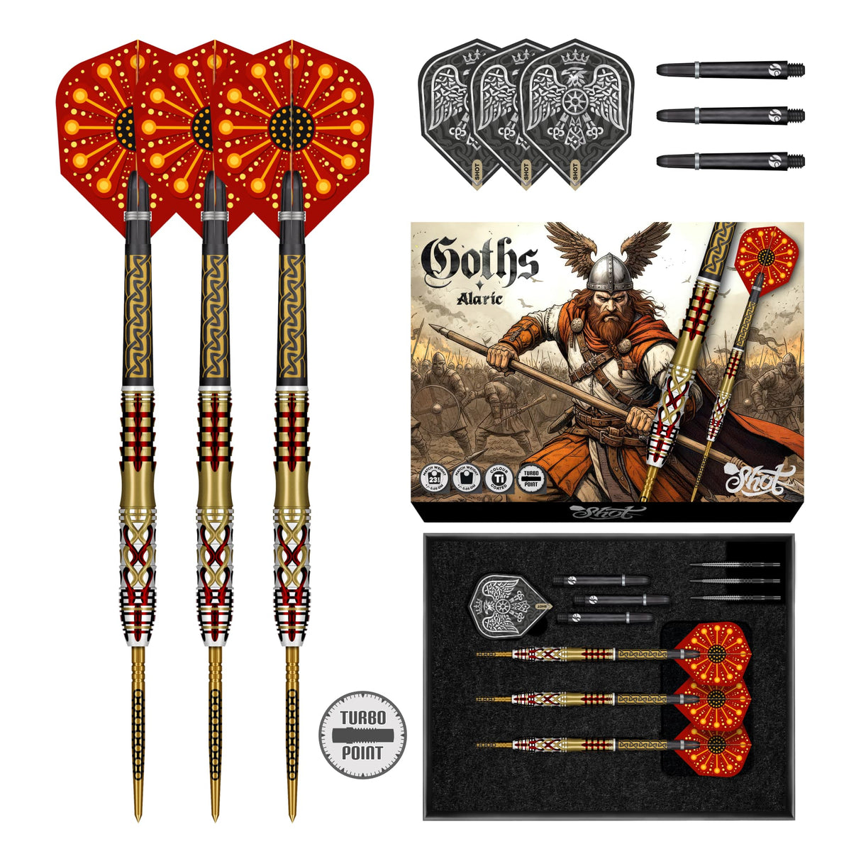 Shot Goths Darts - Stahlspitze - 95% Tungsten - Alaric