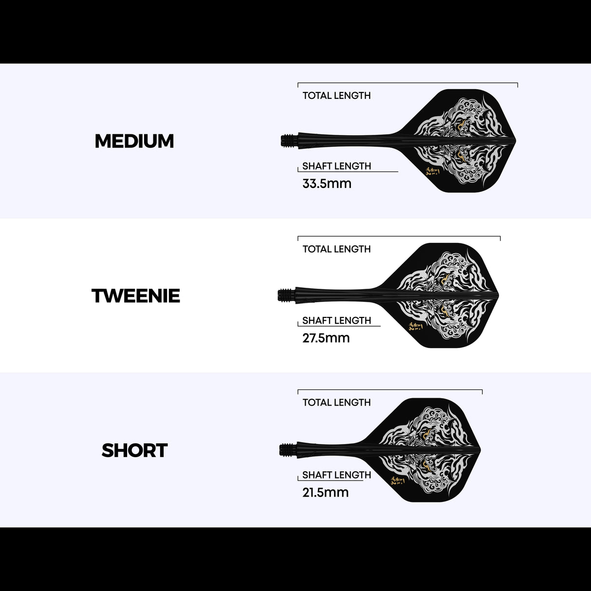 Caliburn SUP Dart Flights - Formgepresster Schaft & Flight - Han - Standard No6