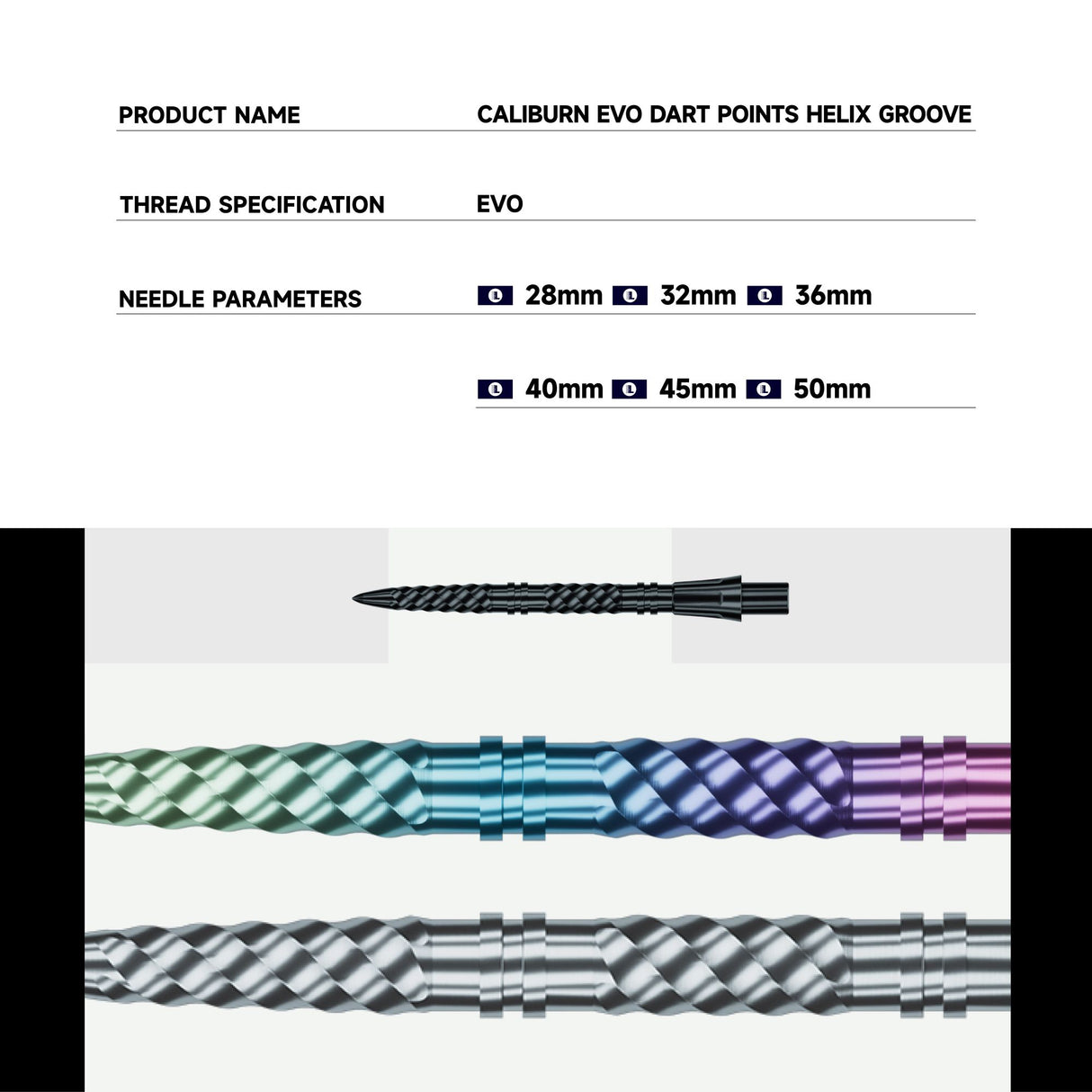 Caliburn EVO Dartspitzen - Helix Groove