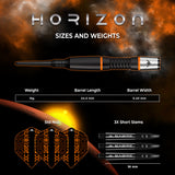 Mission Horizon Darts - Welche Spitze - 95% Tungsten - Schwarz PVD & Orange - 18g