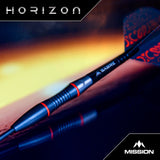 Mission Horizon Darts - Stahlspitze - 95% Tungsten - Schwarz PVD & Orange