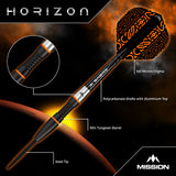 Mission Horizon Darts - Stahlspitze - 95% Tungsten - Schwarz PVD & Orange