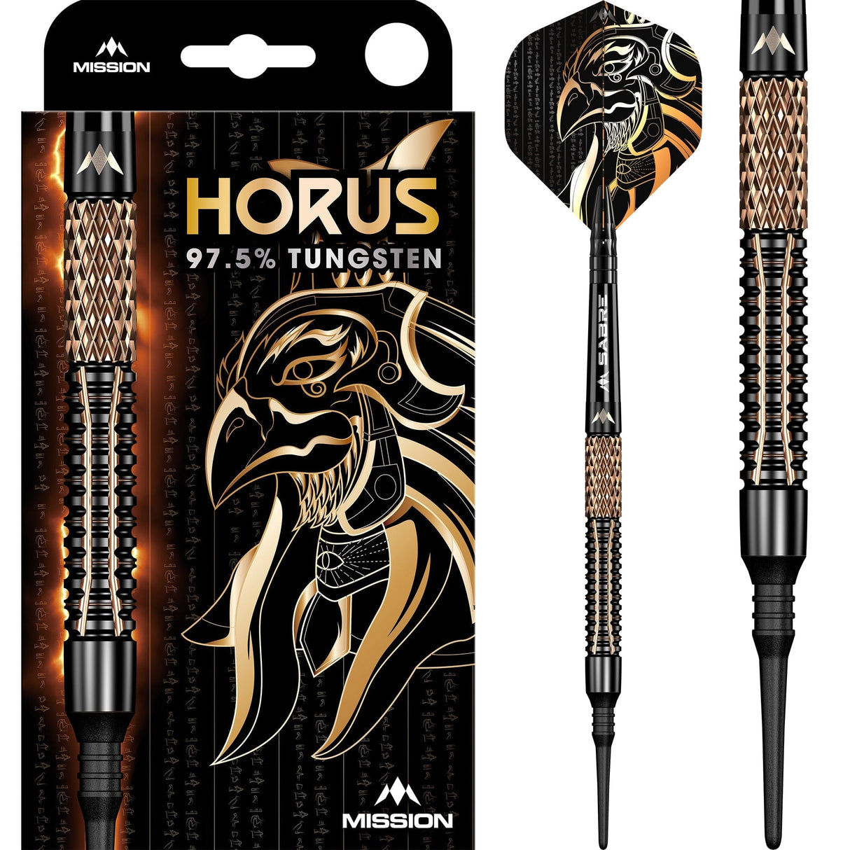 Mission Horus Darts – Weiche Spitze – 97,5 % Wolfram – Schwarz &amp; Bronze Electro
