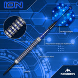Mission ION Darts - Stahlspitze - 95% Tungsten - Blau & Silber
