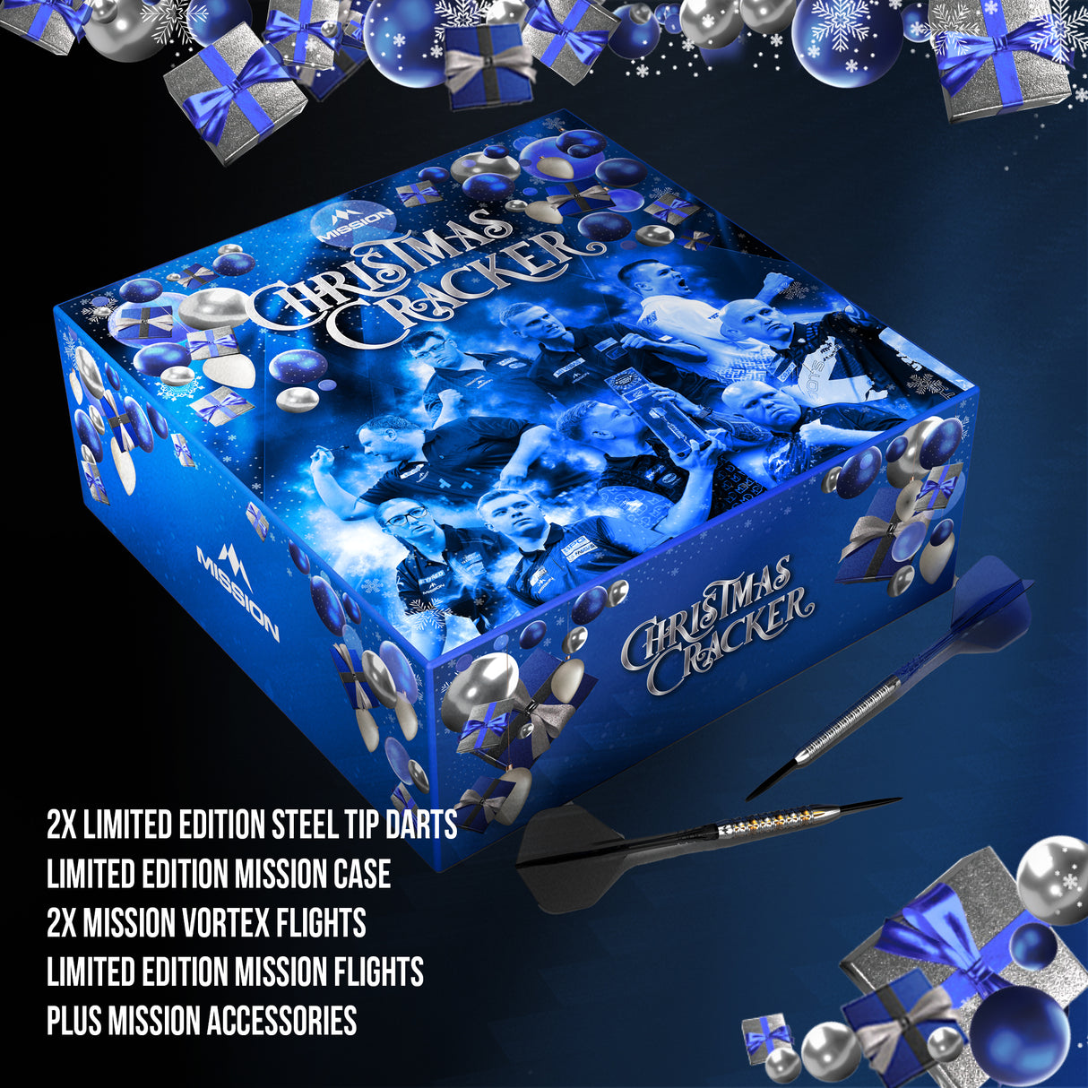 Mission Christmas Cracker – Exklusives Dart-Geschenkset mit Steel Tip Darts & Zubehör