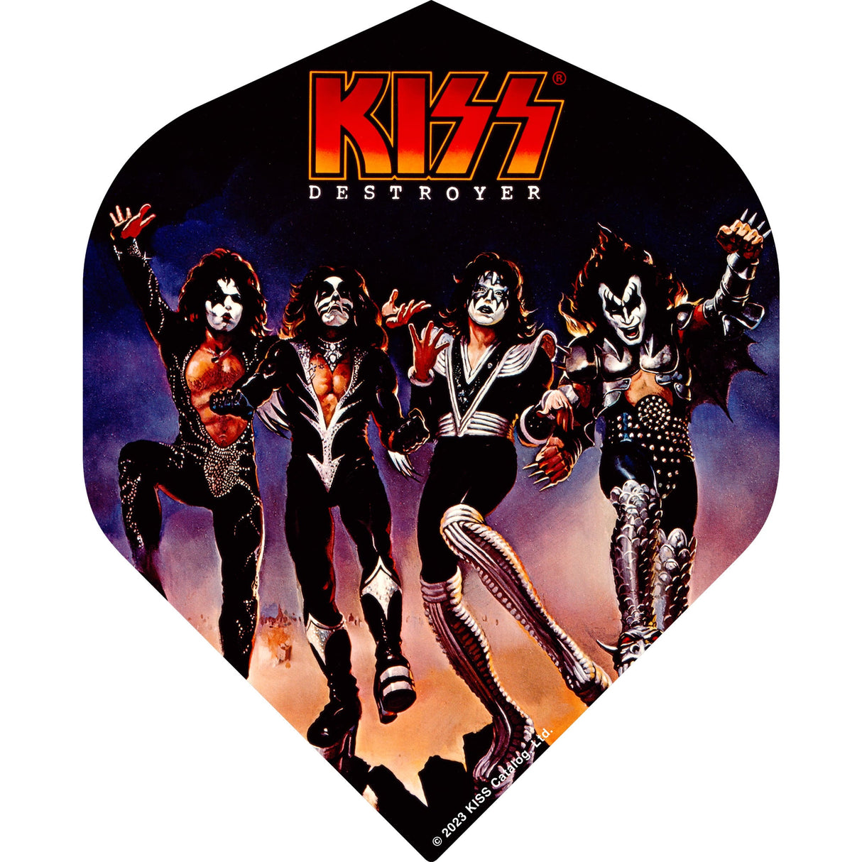 Kiss Dart Flights – Offiziell lizenziert – 100 Mikron – Nr. 2 – Std – F3 – Schwarz – Zerstörer