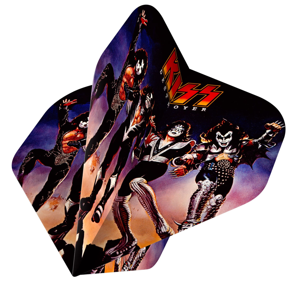 Kiss Dart Flights – Offiziell lizenziert – 100 Mikron – Nr. 2 – Std – F3 – Schwarz – Zerstörer
