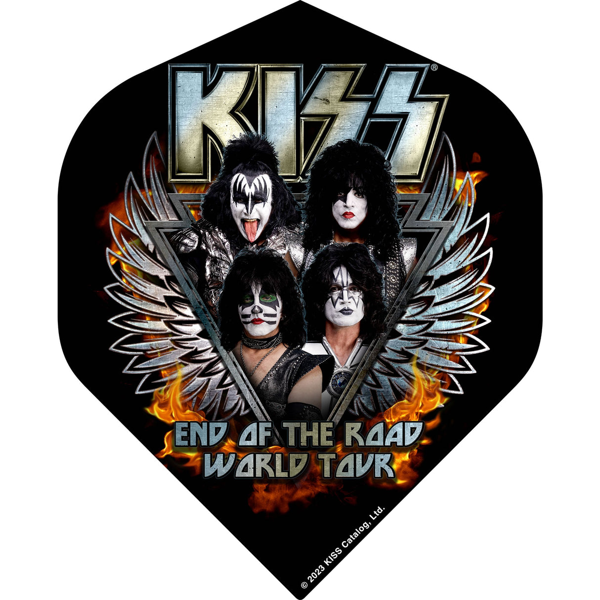 Kiss Dart Flights – Offiziell lizenziert – 100 Mikron – Nr. 2 – Std – F5 – Schwarz – Ende der Straße