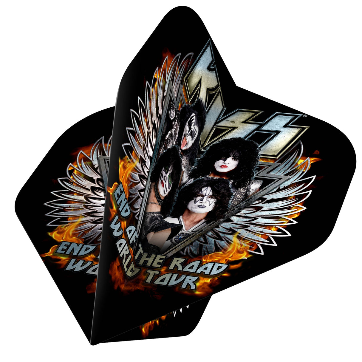 Kiss Dart Flights – Offiziell lizenziert – 100 Mikron – Nr. 2 – Std – F5 – Schwarz – Ende der Straße