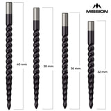 *Mission Lunar CS Dart Points - Spare Points - Rough Cut - Black