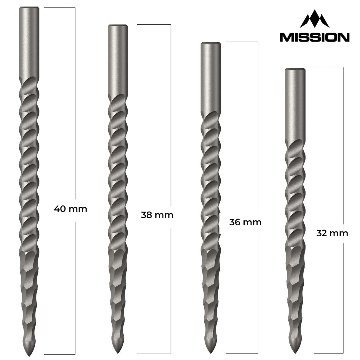 *Mission Lunar CS Dart Points - Spare Points - Rough Cut - Silver