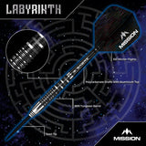 Mission Labyrinth Darts - Stahlspitze - 90% Tungsten - Schwarz PVD