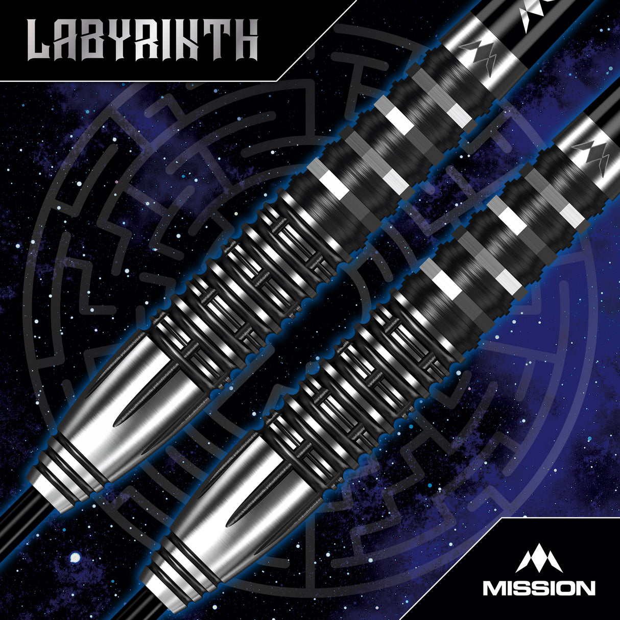 Mission Labyrinth Darts - Stahlspitze - 90% Tungsten - Schwarz PVD