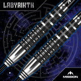 Mission Labyrinth Darts - Stahlspitze - 90% Tungsten - Schwarz PVD