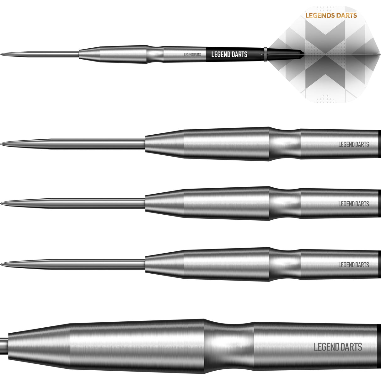Legend Darts – Stahlspitze – 90 % Wolfram – Pro-Serie – V23 – glatte Muschel