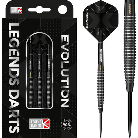 Legend Darts - Steel Tip - Evolution Series - B08 - Black - Torpedo Ring