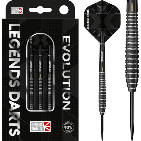 Legend Darts - Steel Tip - Evolution Series - B12 - Black - Torpedo Mix