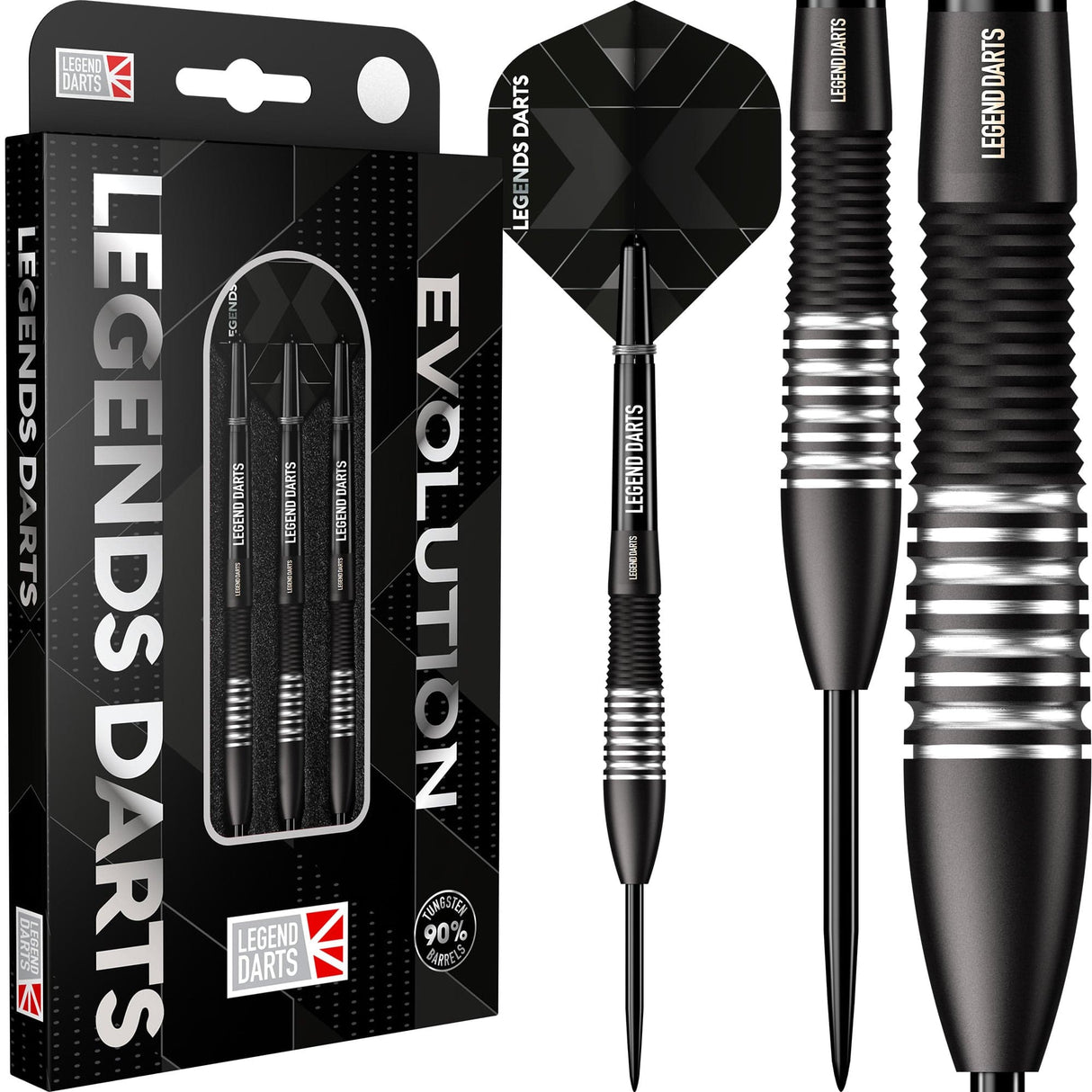 Legend Darts - Steel Tip - Evolution Series - B05 - Black - Bullet Shark