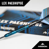 Mission Lex Paeshuyse Darts - Stahlspitze - 90% Tungsten - Blau & Schwarz