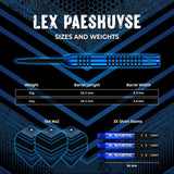 Mission Lex Paeshuyse Darts - Stahlspitze - 90% Tungsten - Blau & Schwarz