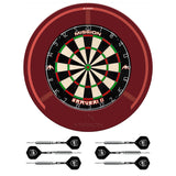 Mission Samurai II x Arsenal Dartboard-Set – Dartscheibe, Surround, Torus 270 Light und 2 Sets Messingpfeile – Rot
