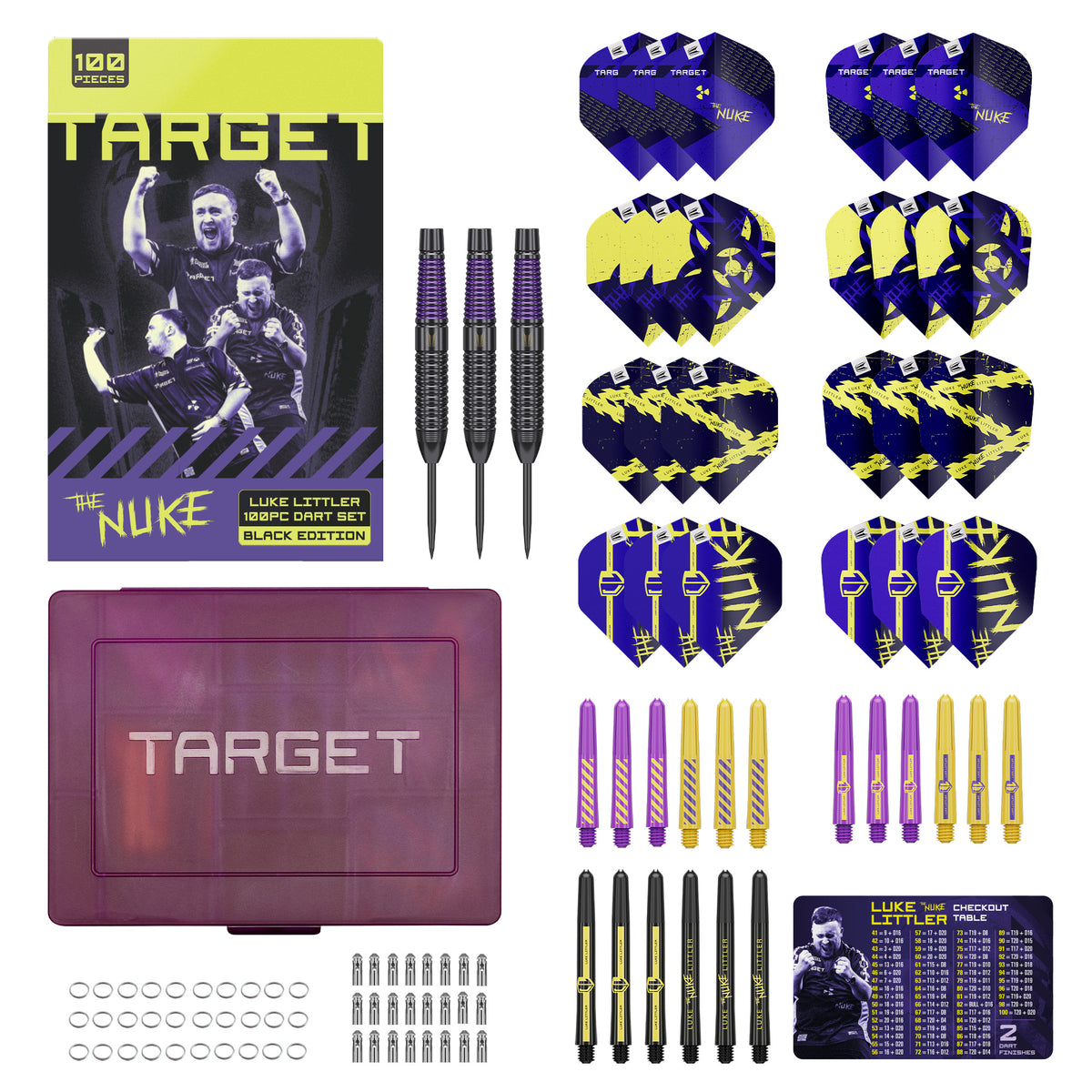 Target Luke Littler Darts - 100-teiliges Zubehörset