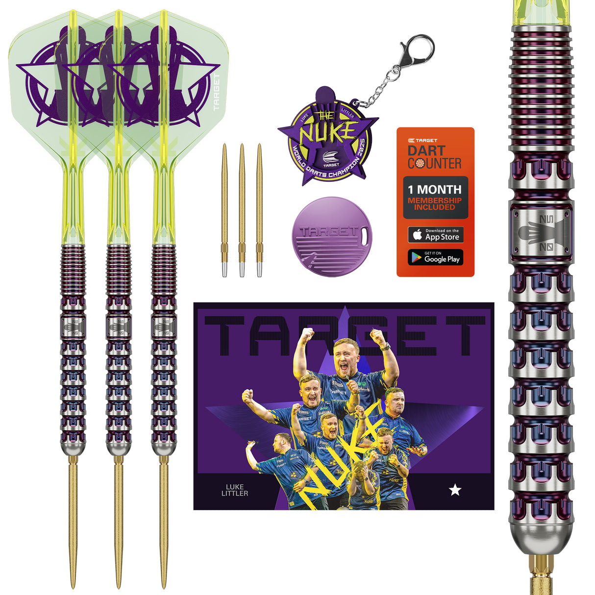 Target Luke Littler Darts - Stahlspitze - 90% Tungsten - Weltmeister