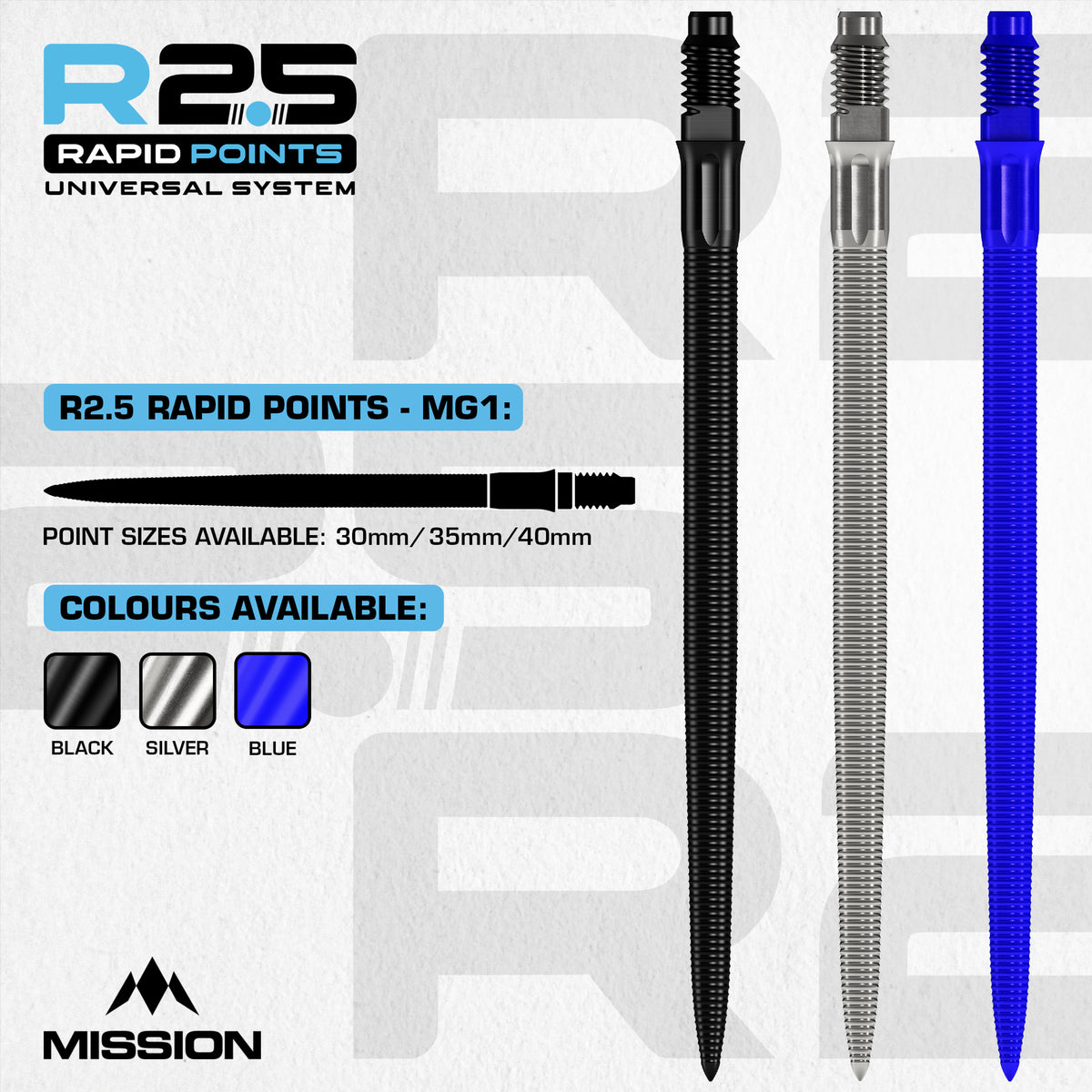 Mission R2.5 Rapid Dartspitzen - Stahlspitze - MG1