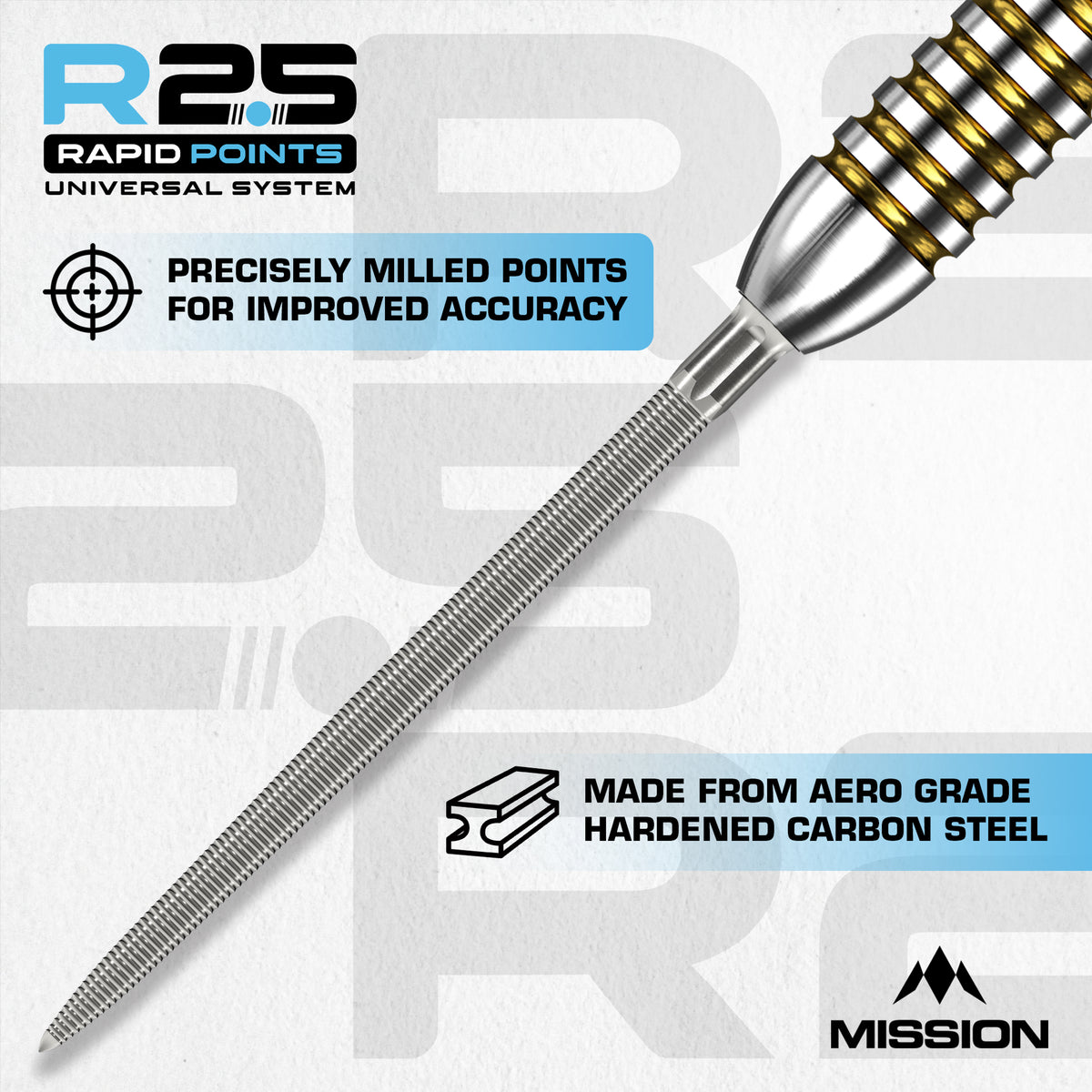 Mission R2.5 Rapid Dartspitzen - Stahlspitze - MG1
