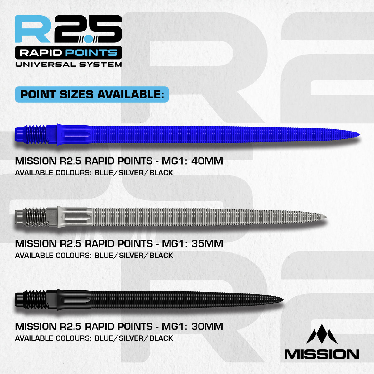 Mission R2.5 Rapid Dartspitzen - Stahlspitze - MG1