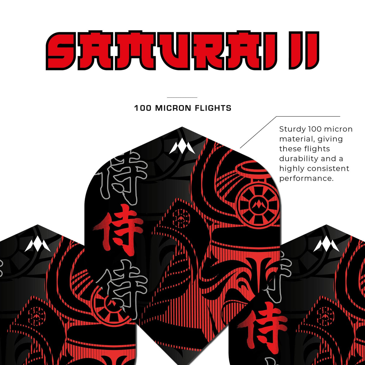 Mission Solo Dart Flights - Std - No2 - Samurai II - Red