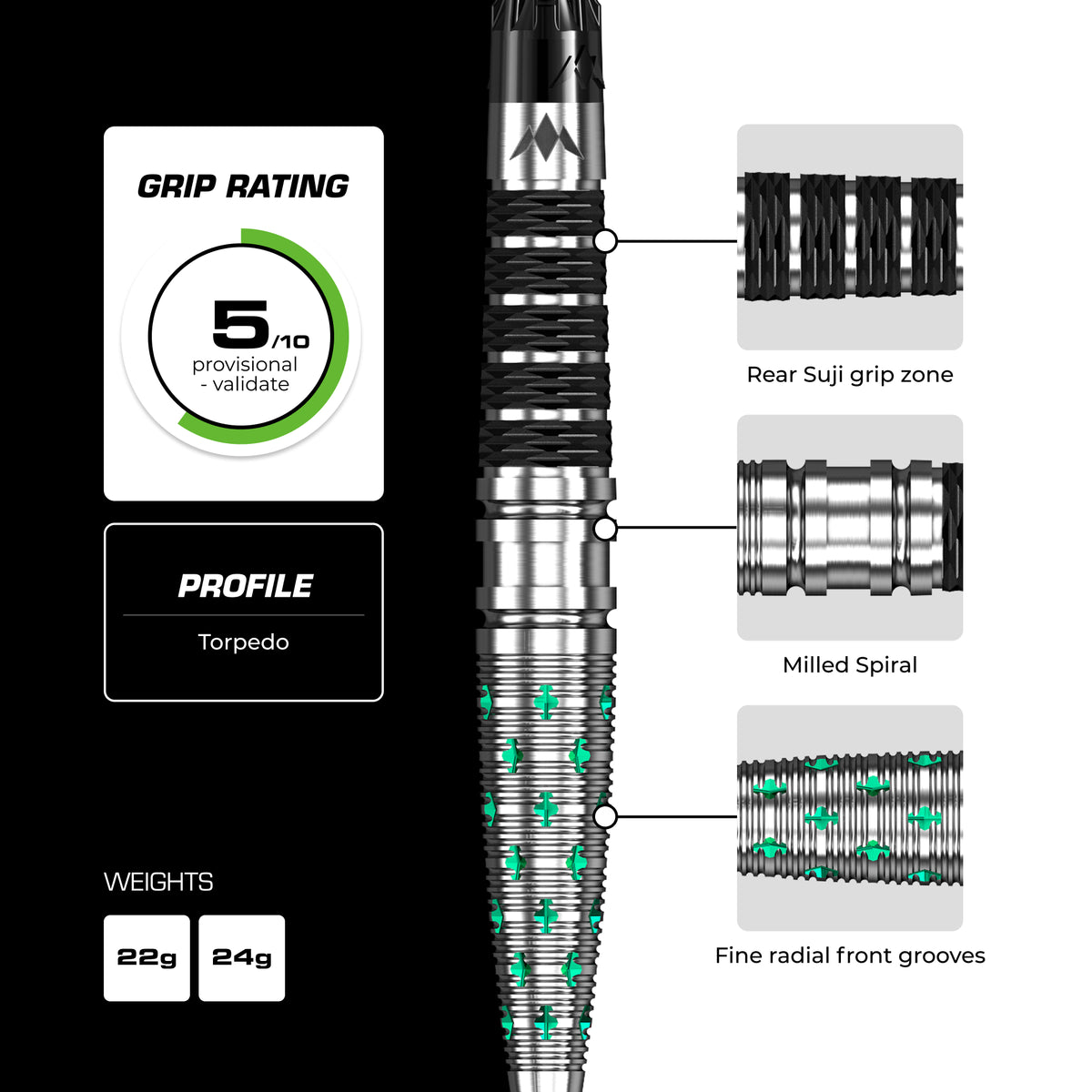 Mission Mantis R2.5 Darts - Stahlspitze - 95% Tungsten