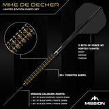 Mission Mike De Decker Darts - Stahlspitze - 95% Tungsten - Limitierte Auflage - World Grand Prix - 24g