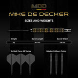 Mission Mike De Decker Darts - Stahlspitze - 95% Tungsten - Limitierte Auflage - World Grand Prix - 24g