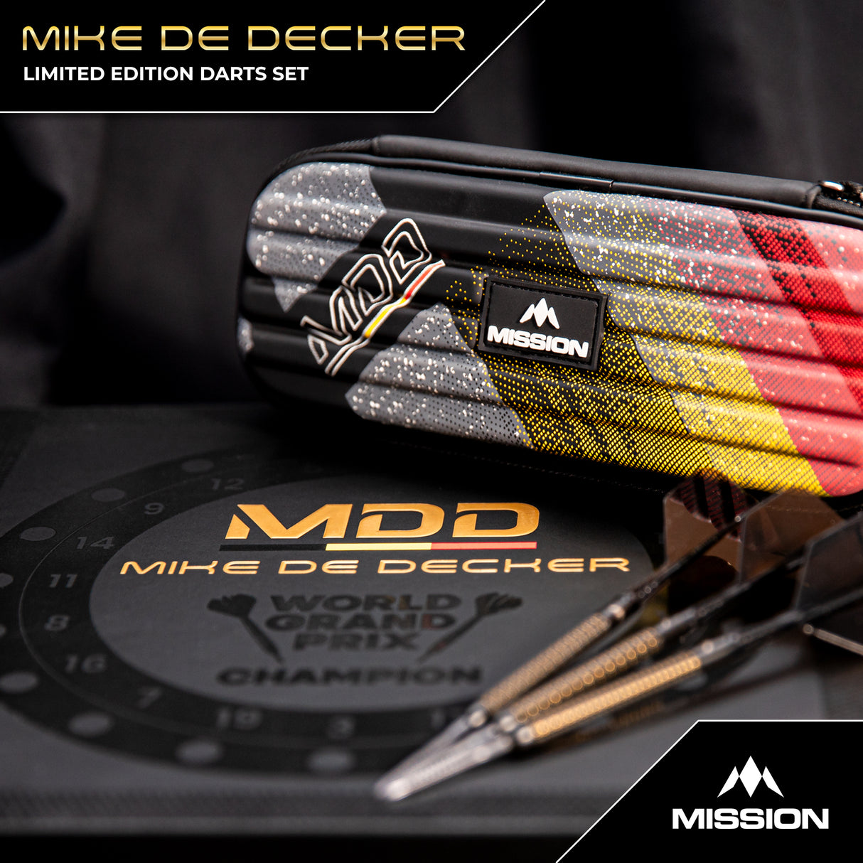 Mission Mike De Decker Darts - Stahlspitze - 95% Tungsten - Limitierte Auflage - World Grand Prix - 24g