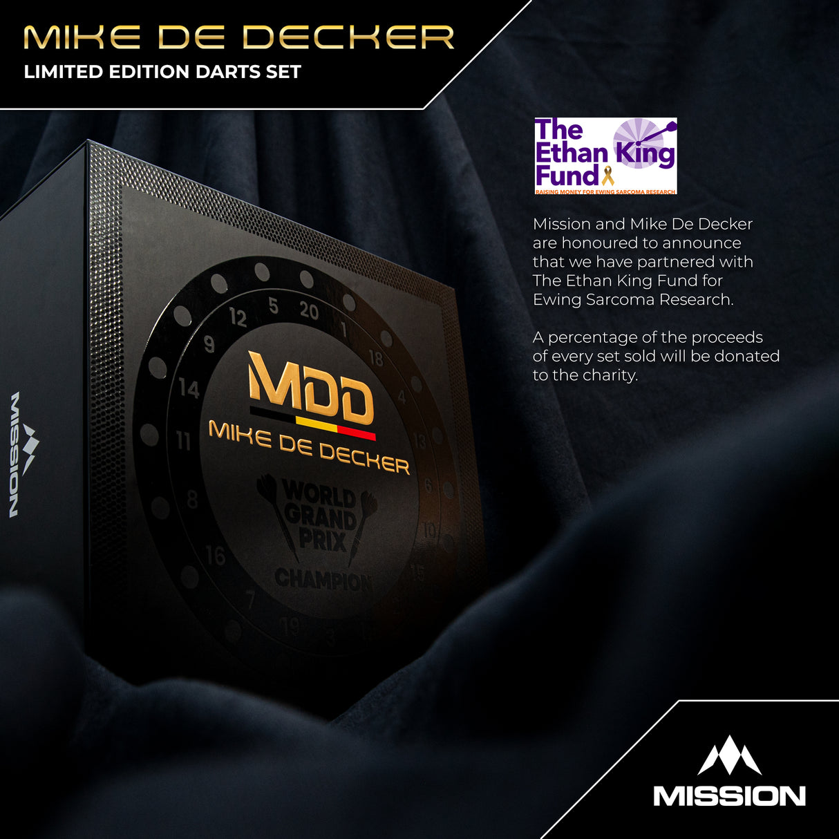 Mission Mike De Decker Darts - Stahlspitze - 95% Tungsten - Limitierte Auflage - World Grand Prix - 24g