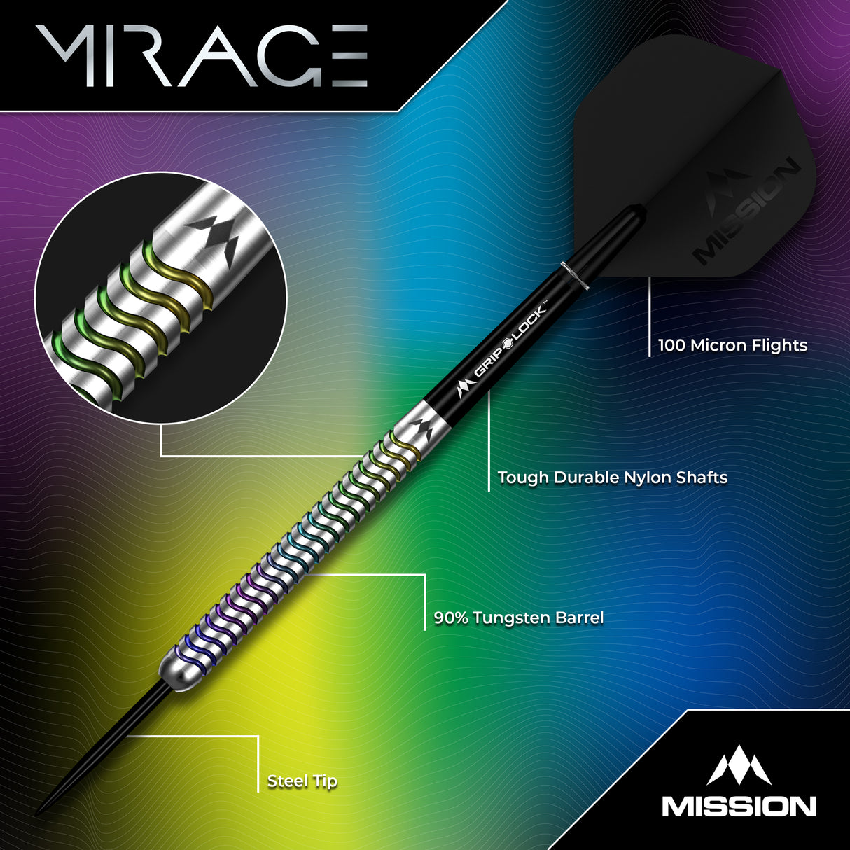 Mission Mirage Darts - Stahlspitze - 90% Tungsten