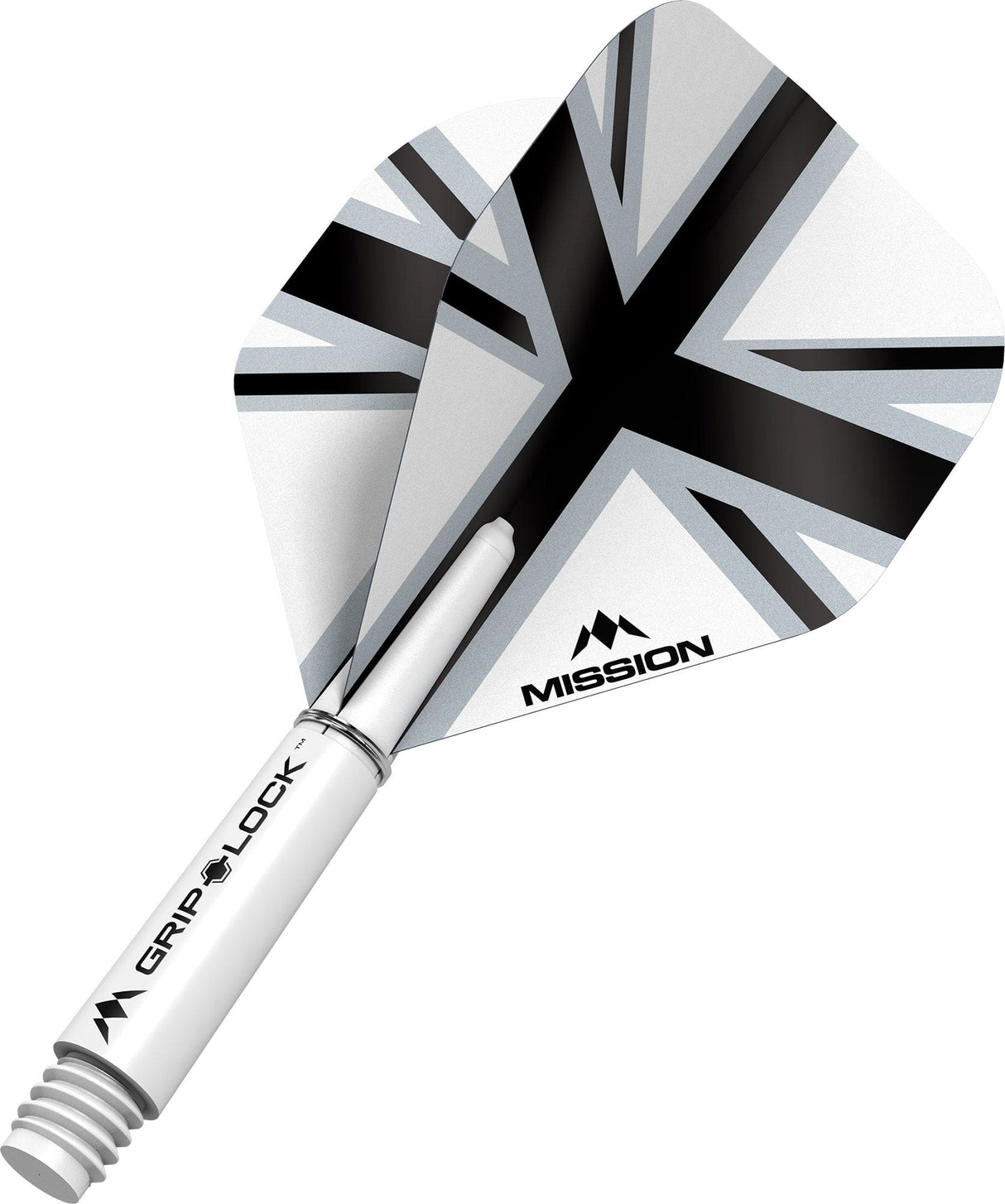 Mission Alliance White Dart Flights Combo With Griplock Shafts Black / Short