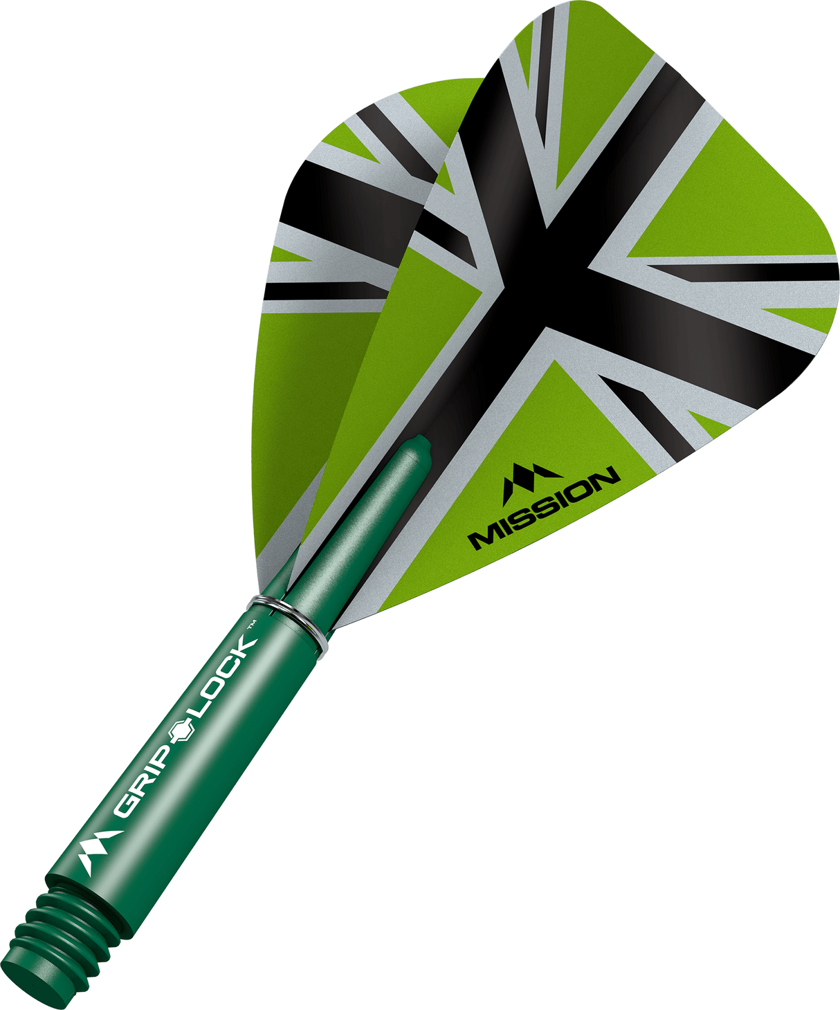 Mission Alliance X Black Kite Dart Flights Combo mit Griplock-Schäften