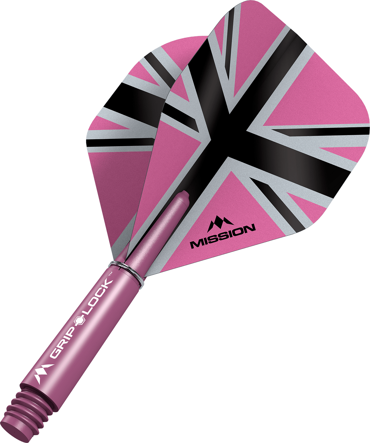 Mission Alliance X Black No2 Dart Flights Combo With Griplock Shafts Pink / Short