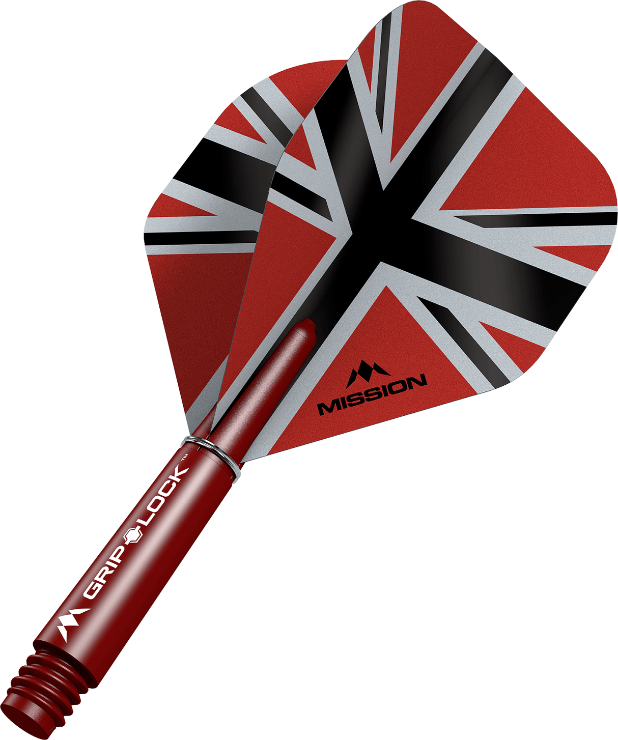 Mission Alliance X Black No2 Dart Flights Combo With Griplock Shafts Red / Short
