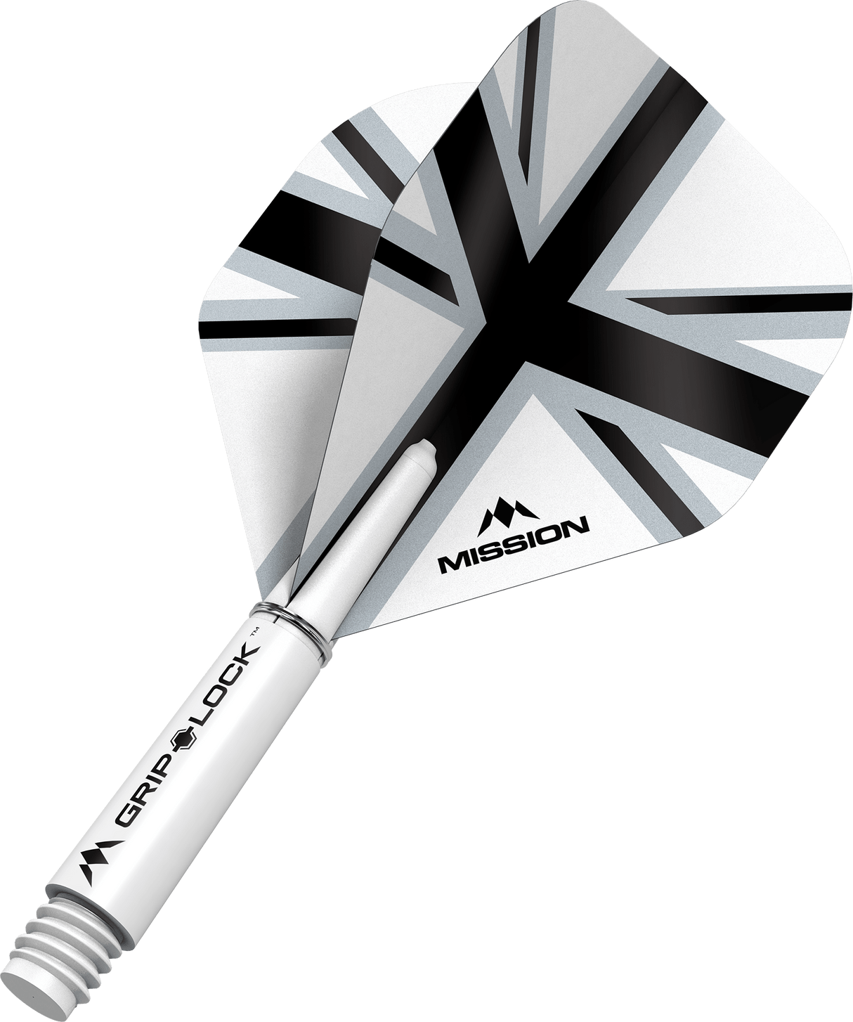 Mission Alliance X Black No2 Dart Flights Combo With Griplock Shafts White / Short